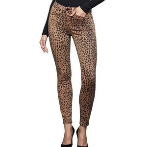 GOOD AMERICAN High Waist Animal Print Skinny Jeans